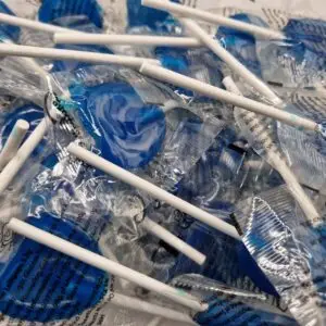 Blue Raspberry Tongue Painter Heart Lollipops